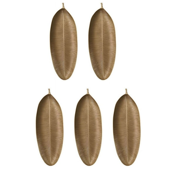 5X Nordic Decorative Tray Gold Leaves Shape Serving Tray Jewelry Pallet Fruit Snack Dish Table Storage Organizer (Small)
