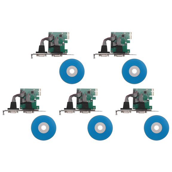 5X PCI-E PCI Express Dual Serial DB9 RS232 2 Ports Controller Adapter Card Green