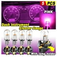 thumbnail image 1 of 5X PINK T10 168 194 LED Bulbs Instrument Gauge Cluster Dash Light W/ Sockets, 1 of 12