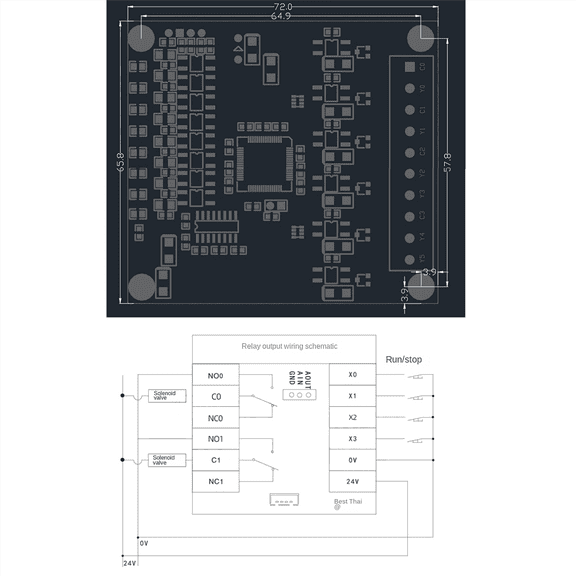 5X PLC Industrial Control Board FX1N-14MR Relay Module Editable Controller