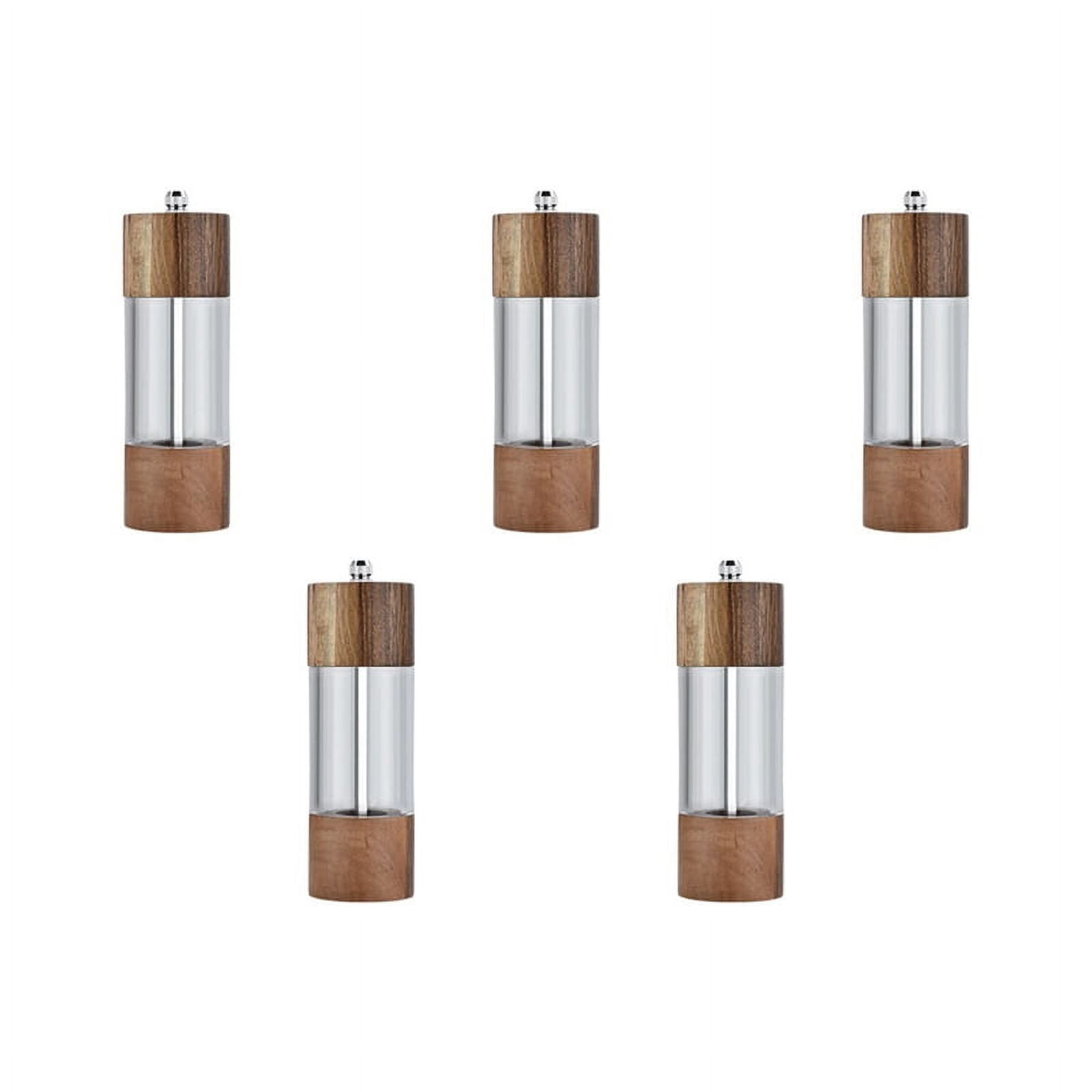 5X Pepper Grinder Transparent Pepper Mill Salt Grinding Ceramic Core Multipurpose Seasoning Bottle Cruet 6 Inches