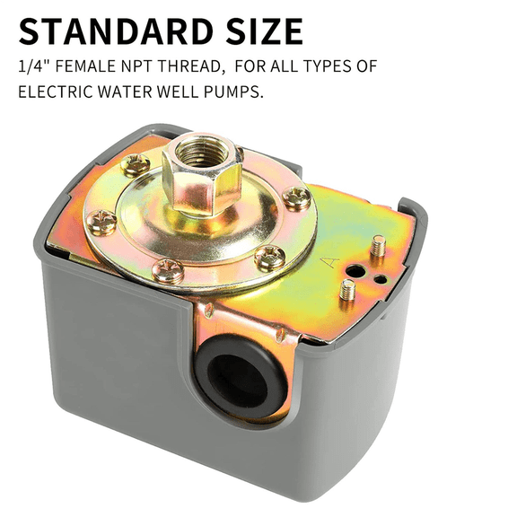 5X Pessure Switch for Well Pump, 40-60Psi Water Pressure Switch Adjustable Differential, 1/4 Inch Female NPT