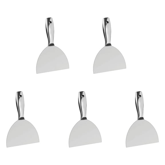 5X Putty-Knife 6 Inch, Premium Polished All-Stainless Steel Scraper Tool for Drywall Finishing,5 x Putty Knife,Silver