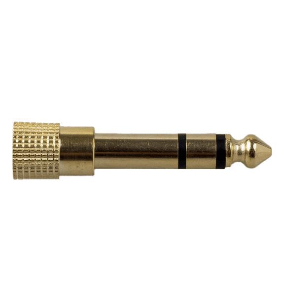 5X QUALITY HEADPHONE ADAPTER STEREO GOLD PLUG 1/4 Inch (6.3mm) Male to 1/8 Inch (3.5mm) Female