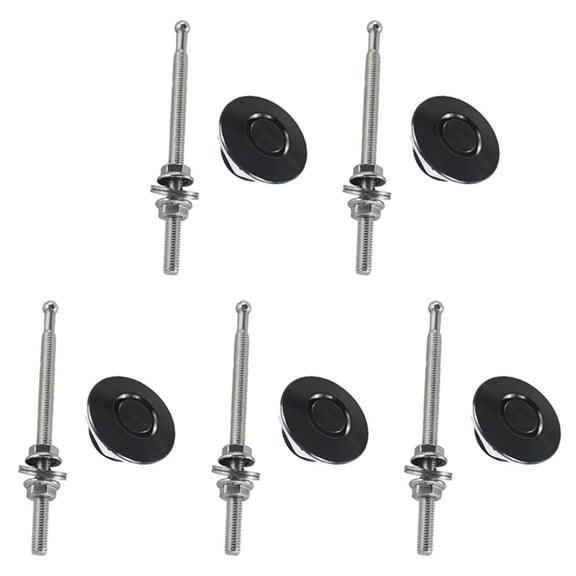 5X Quick Release Latch License Plate Lock 1.25 Inch Diameter Aluminum Alloy Car Hood Pins Lock Kit (Black)