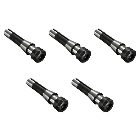 5X R8 ER20 7/16 Inch Collet Chuck Holder CNC Milling Lathe R8 Arbor Spindle Holder Tool,5 x Straight Collet Chuck Holder,Silver & black