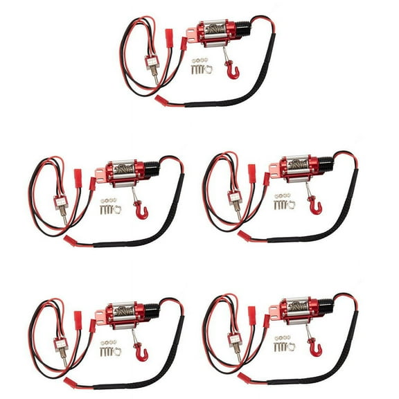 5X RC Car Metal Steel Wired Automatic Simulated Winch for 1/10 RC Crawler Car Axial TRX4 SCX10 90046 D90