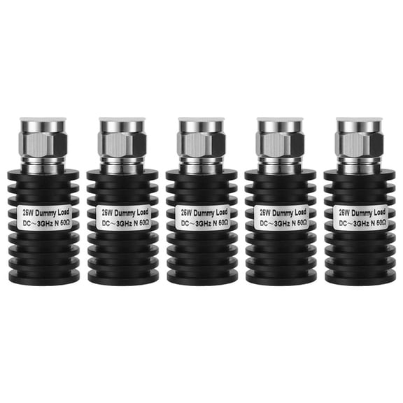 5X RF Coax 25W N Male Connector Small 50 Ohm DC-3GHz , Dummy Load Plug
