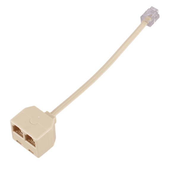 5X RJ11 6P4C 2 Way Outlet Telephone Jack Line Splitter Adapter Beige