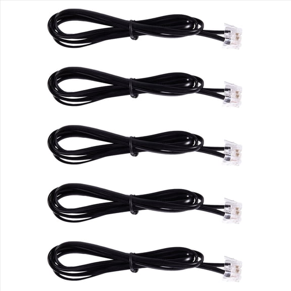 5X RJ11 6P4C Telephone Cable Cord ADSL Modem 1 Meters