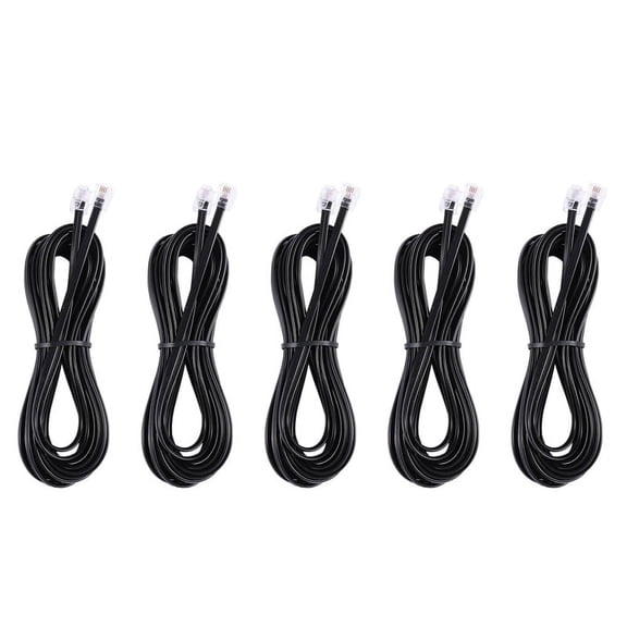 5X RJ11 6P4C Telephone Cable Cord ADSL Modem 5 Meters