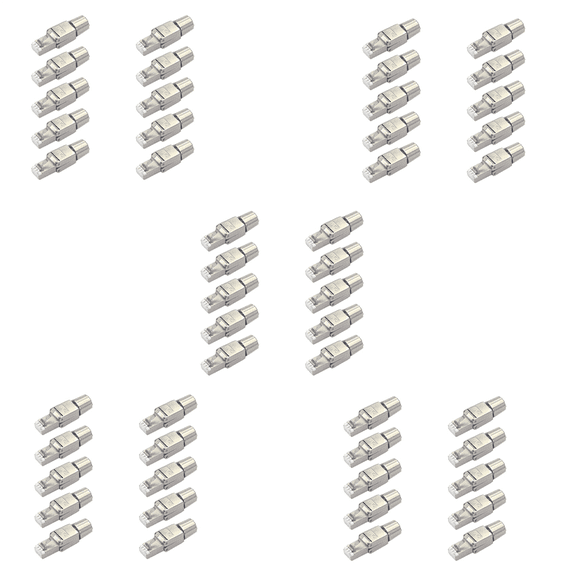 5X RJ45 Cat7 Connectors Tool-Free Reusable Shielded Ethernet Termination Plugs, Internet Plug, Fast Field Installation