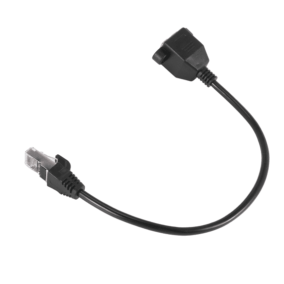 5X RJ45 Female to Male Adapter Network Extension Cable Panel Mount 27cm,5 x Network Adapter Cable,Black