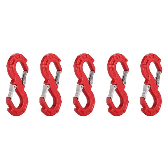 5X Red S-Shape Quick Rescue Shackle Trailer Winch Hook Car JK Offroad Towing Recovery Kits Winch Trailer Shackle