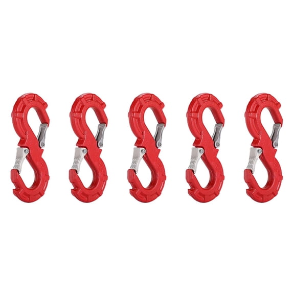 5X Red S-Shape Quick Rescue Shackle Trailer Winch Hook Car JK Offroad Towing Recovery Kits Winch Trailer Shackle