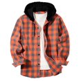 thumbnail image 1 of 5X Shirt Jackets for Men Big & Tall S-5X Plus Size Long Sleeve Shirts Button-Down Casual Plaid Printed Streetwear Shackets Jacket with Hoodie, 1 of 6