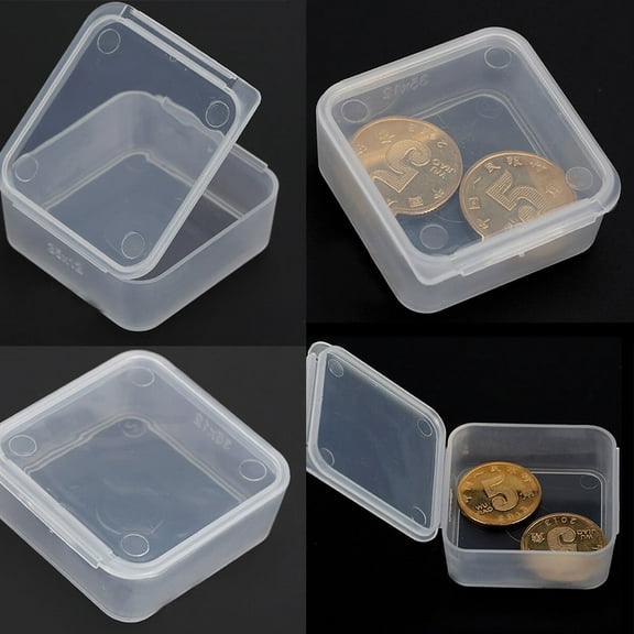 5X Small&Transparent Plastic Storage Box Case Clear Square Multipurpose-dispR WA