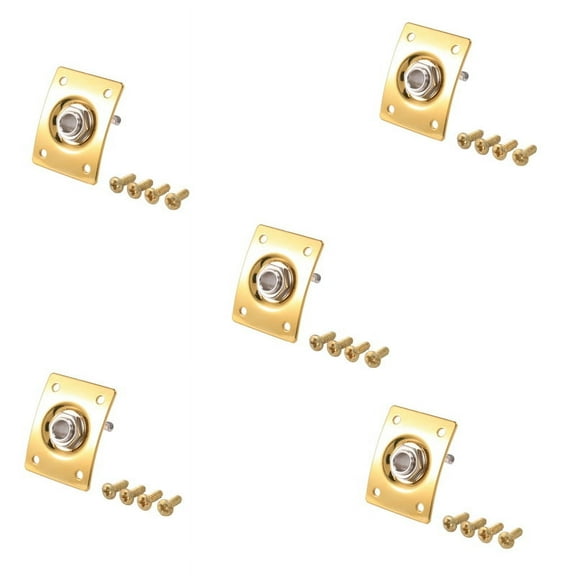 5X Square Style Jack Plate Guitar Jack 1/4 Output Input Jack Socket for Electric Guitar Parts & Accessories Gold