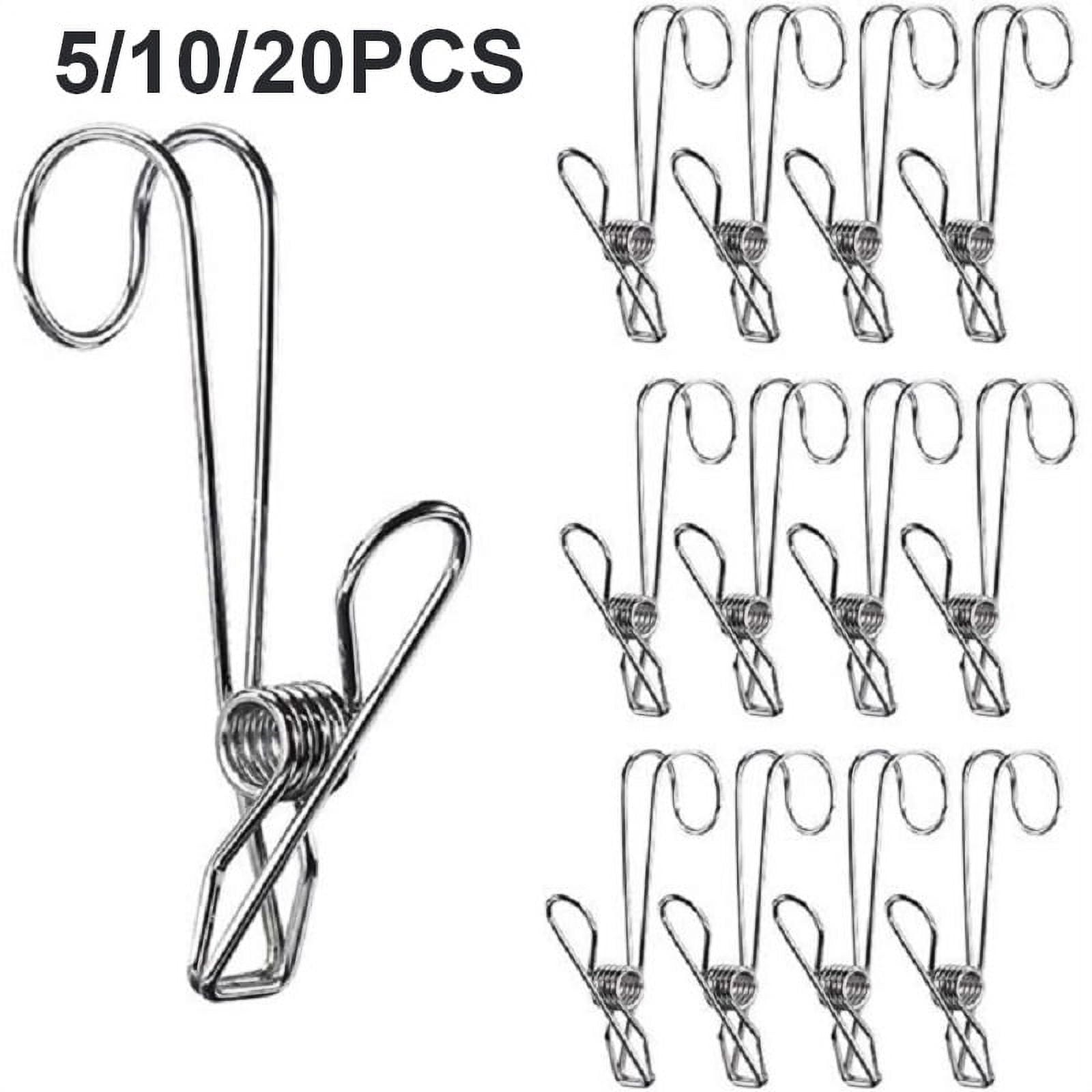 8Pcs Black Clothes Pins with Springs Sock Clip Strong Laundry Hook