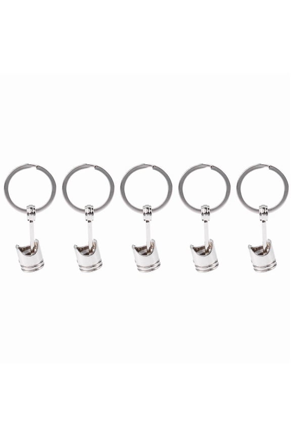 5X Trendy Car Engine Piston Keyring Chain Keychain Key Fob Silver,5 x Keychain,Silver