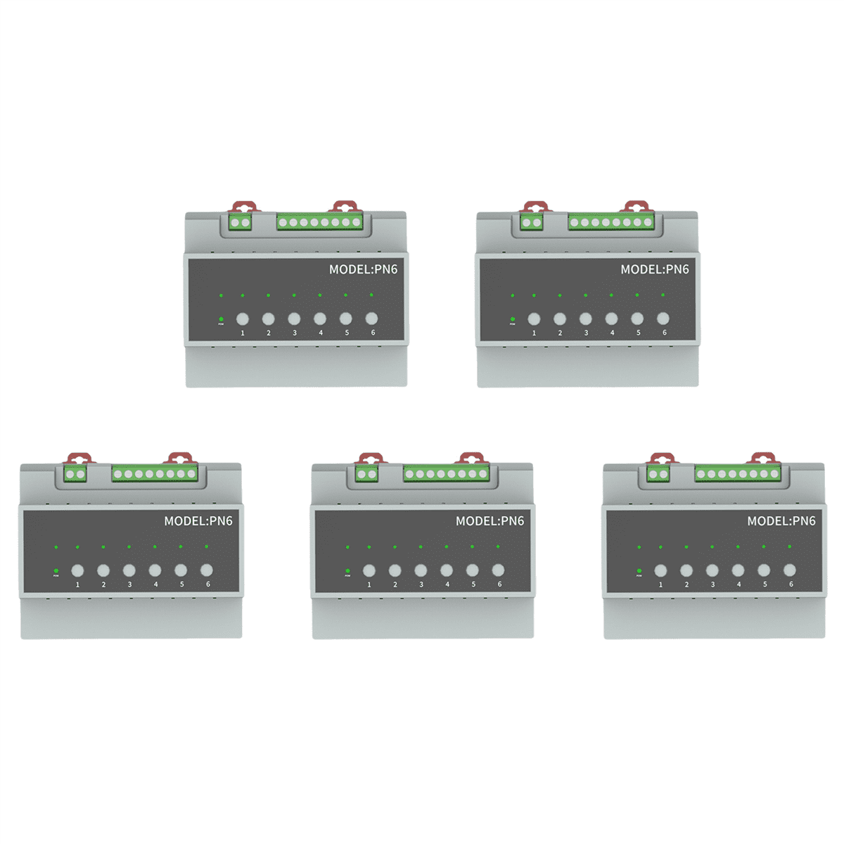 5X Tuya Smart Zigbee 6CH Relay Switch Module Remote Control Appliance Control Module Supports 3-Way Motor Control,5 x Relay Switch Module,Grey