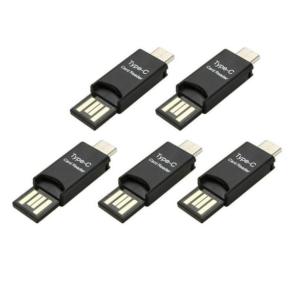 5X USB 3.1 Type C USB-C to Micro-SD TF Card Reader Adapter for PC Cellphone,5 x Type C Card Reader,Black