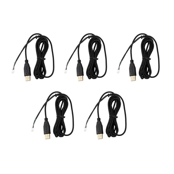 5X USB Cable Mice Line for Deathadder Hex Molten 2012 . 2.1M 5 Wires 5 Pins Plated