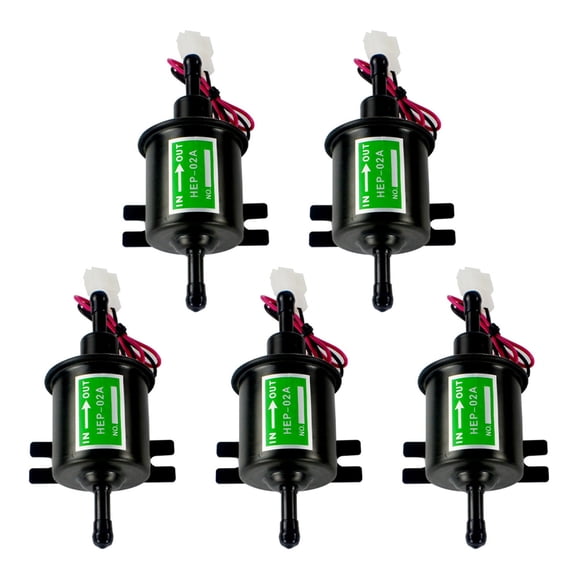 5X Universal 12V Electric Fuel Pump Metal Solid Petrol Inline Fuel Pump Gasoline Transfer Pump 12 Volts HEP-02A,5 x Fuel Pump,black