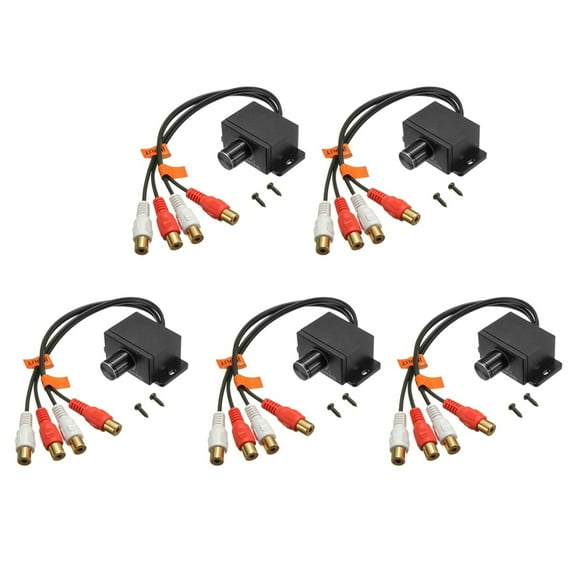 5X Universal Amplifier Bass Gain Level Volume Control Knob for Car Home Black,5 x Volume controller 10 x screw,black