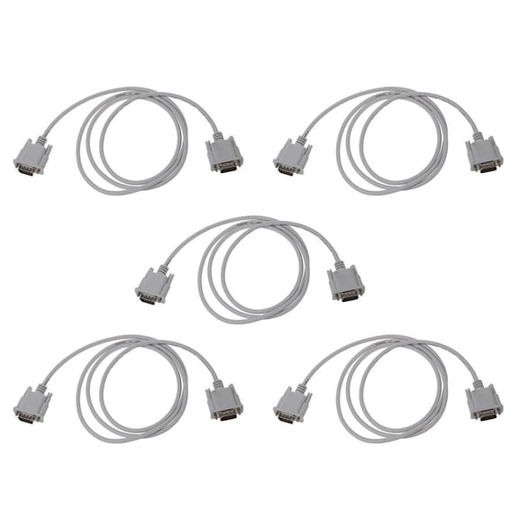 5X VGA DB15 Male to RS232 DB9 Pin Male Adapter Cable / Video Graphic Extension Cable (White, 1.4M)
