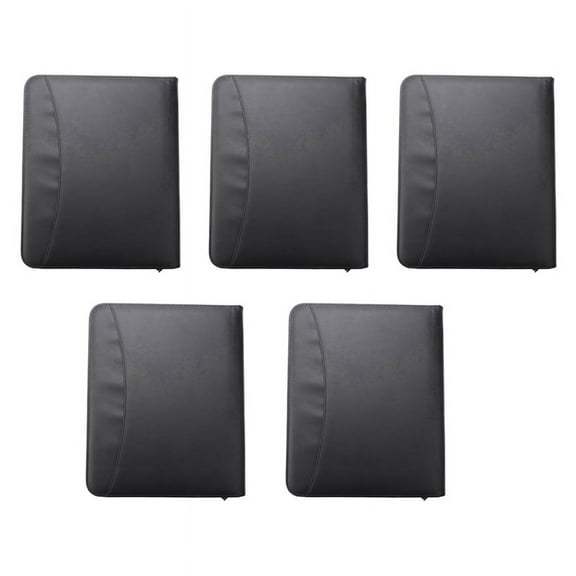 5X Vegan Leather Folder Zippered Closure Portfolio for Business /Table and Card Interview Resume Binder