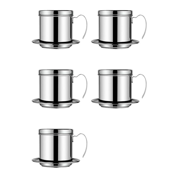 5X Vietnamese Coffee Filter Portable Coffee Press Maker Reusable Phin Infuser Strainer Pot Coffee Drip Brewer