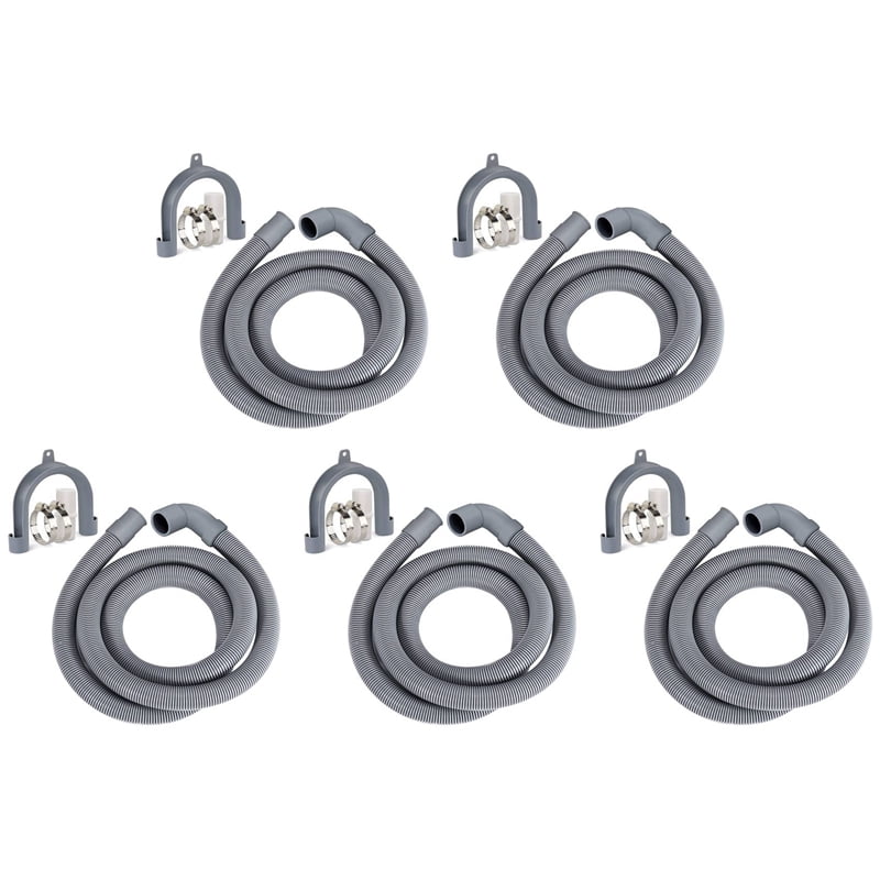 5X Washing Machine Hose Drain Hose Washing Machine 2.5M Drain Hose Extension for Washing Machines Dishwashers Dryers