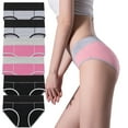 thumbnail image 1 of 5X Womens Underwear Plus Size M-5X 6 Pack Mid Waisted Panties Ladies Multipack Stretchy Breathable Butt Lifting Cheeky Briefs, 1 of 2