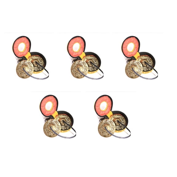5X Yoga Cymbals Brass Cymbal Bell Chimes Tibetan Buddhist Style Meditation Yoga Accessory Instrument Cymbals,C,5 x Yoga Cymbals Bell 5 x bag