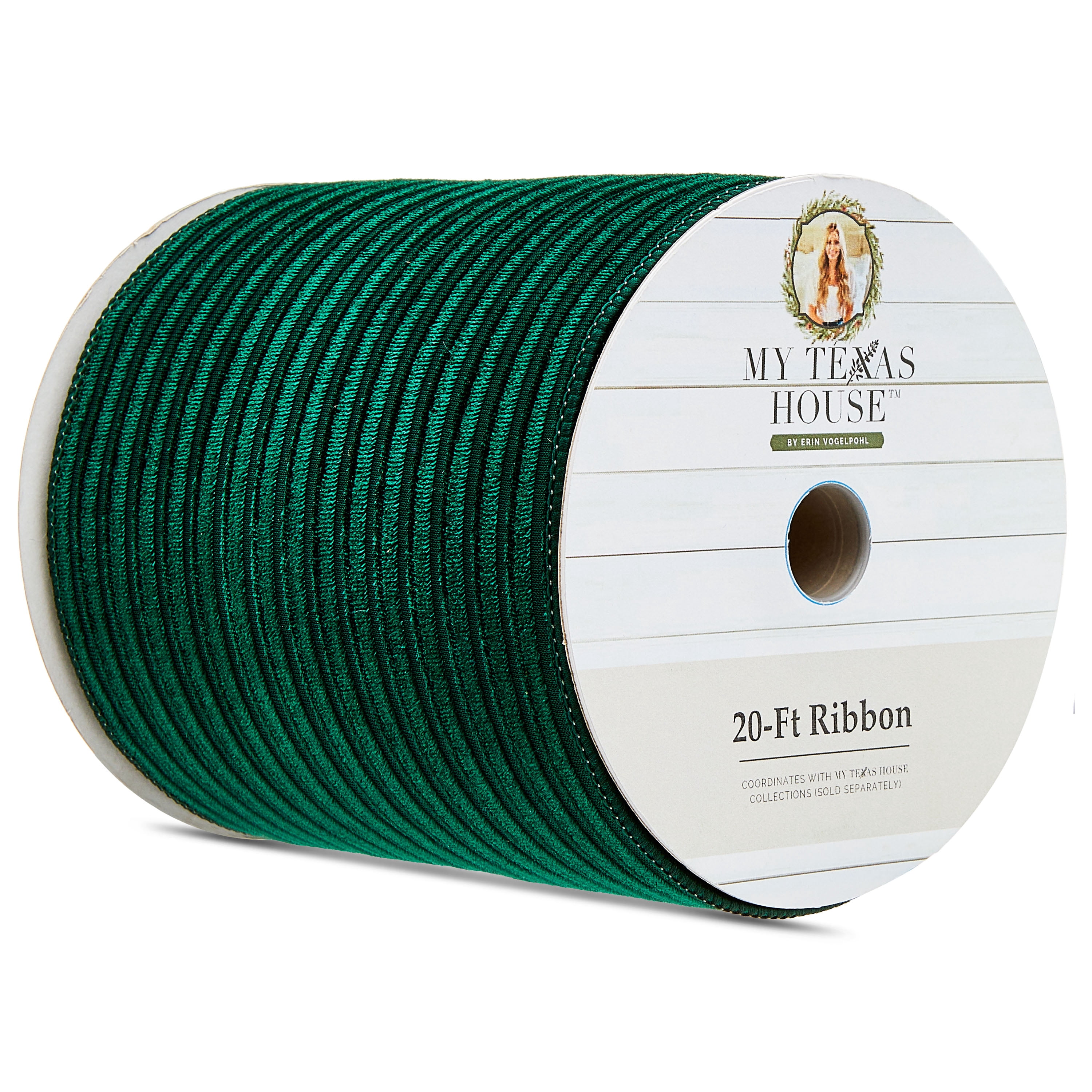 Green Christmas Ribbon, 20', by My Texas House