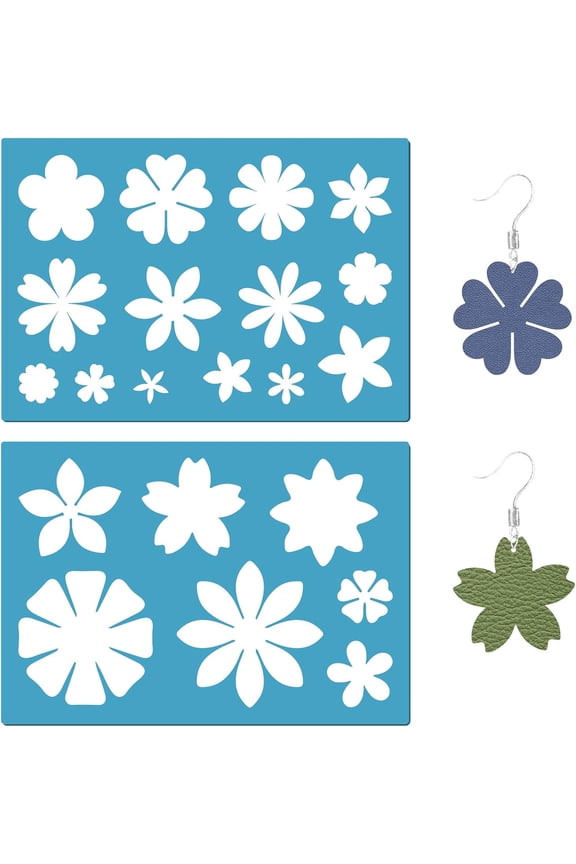 5X3.5 21 Different Flowers Jewelry Shape Template Earring Stencils Reusable Cutouts Cutting Stencil Lapidary Templates