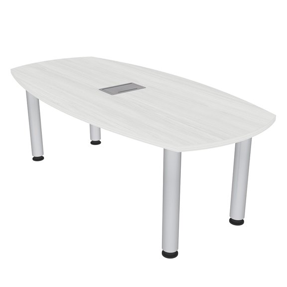 5X3 Arc Boat Shaped Meeting Table With Post Legs Data And Electric