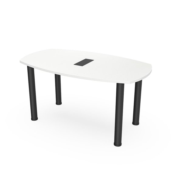 5X3 Arc Boat Shaped Meeting Table With Post Legs Data And Electric