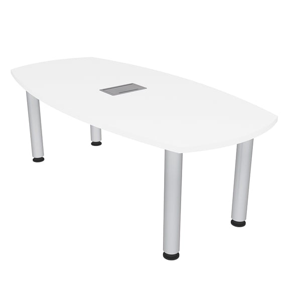 5X3 Arc Boat Shaped Meeting Table With Post Legs Data And Electric