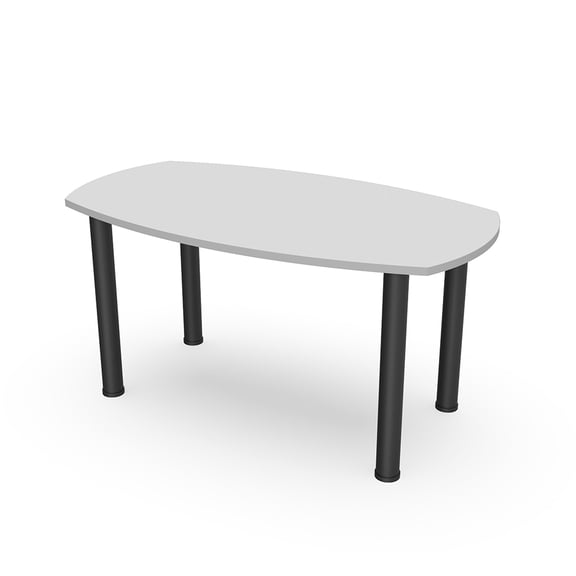 5X3 Arc Boat Shaped Meeting Table With Post Legs Data And Electric