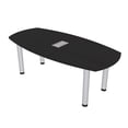 thumbnail image 1 of 5X3 Arc Boat Shaped Meeting Table With Post Legs Data And Electric, 1 of 7