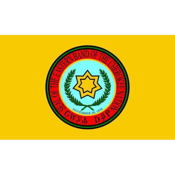 5X3 Eastern Band Cherokee Nation Flag Sticker Bumper Stickers Vi
