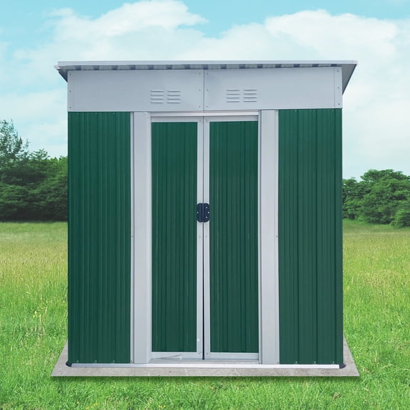 5X3 ft Small Mini Outdoor Storage Tool Shed w/ Aluminum Alloy Frame&Sliding Door