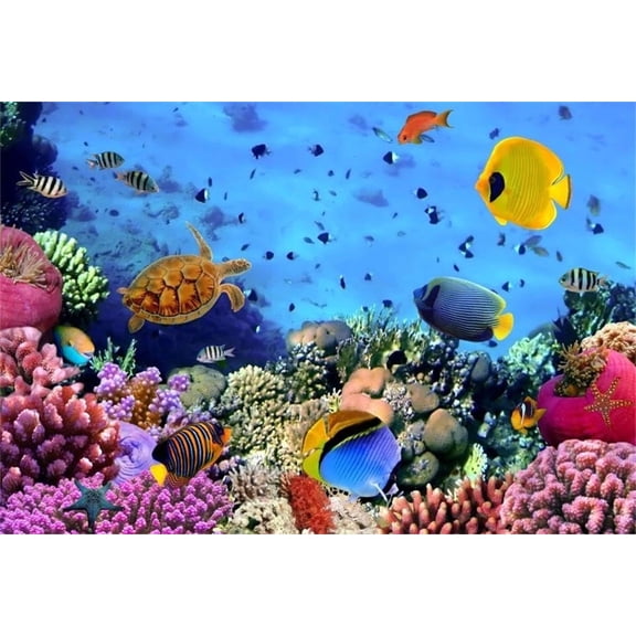 5X3Ft Under Sea Seabed World Backdrop Underwater Scene Colorful Marine