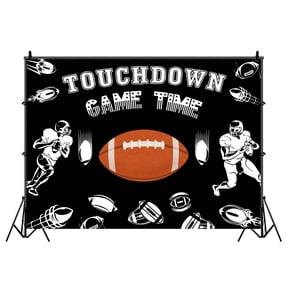 5X3ft Football Rugby Field Touch down Black Backdrop American Football Field Rugby Sports Soccer Themed Party Banner Photography Background Kids Adults Photo Booth Shooting Studio Props