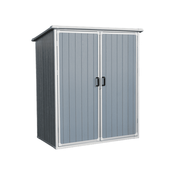 CarButler 5x3ft Outdoor Storage Shed Resin Cabinet Tool Shed with Floor Blue Gray