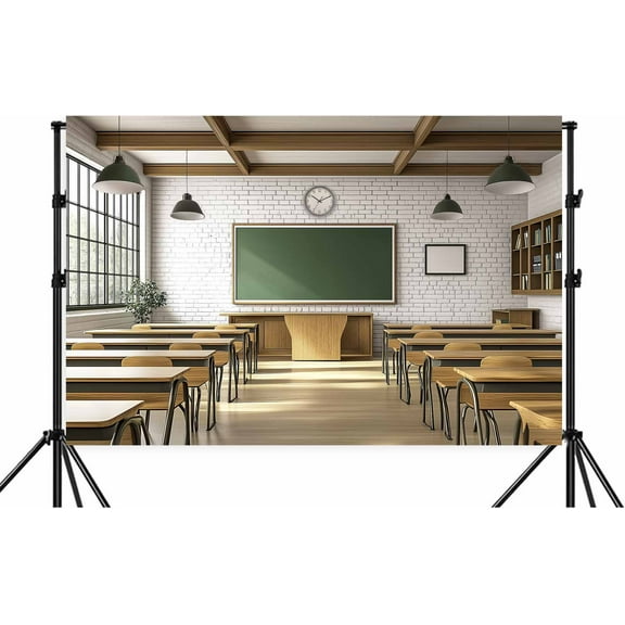 5X3ftClassroom Backdrops Blackboard Back to School Green Chalkboard Class Study Room Large Chalkboard for Wall Photography Background Chalk Board Photo Shoot Studio Props