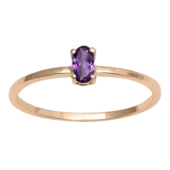 5X3mm Oval Amethyst 925 Sterling Silver Gold Vermeil Solitaire Tiny Women Engagement Ring