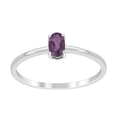 thumbnail image 1 of 5X3mm Oval Shape Amethyst 925 Sterling Silver Solitaire Tiny Women Valentines Day Gifts Ring, 1 of 5